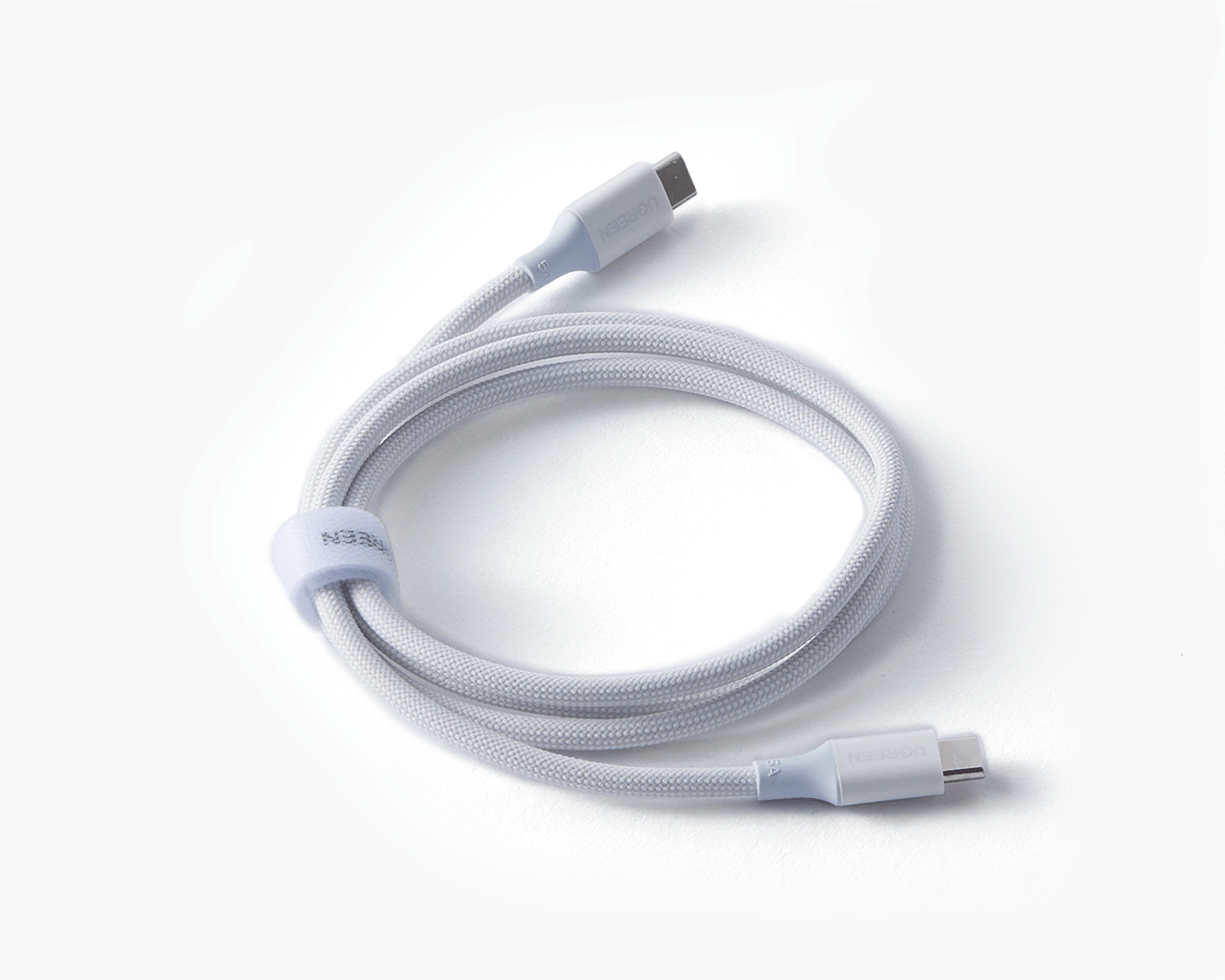 UGREEN 丸型 シルバー UGREEN US557 USB-C & USB-C 革新素材ケーブル 100W 白 1m/2m