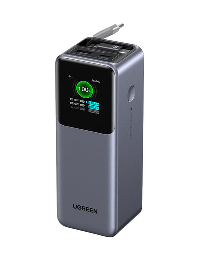 UGREEN Nexode 巻き取り式 USB-Cケーブル内蔵 モバイルバッテリー20000mAh 165W