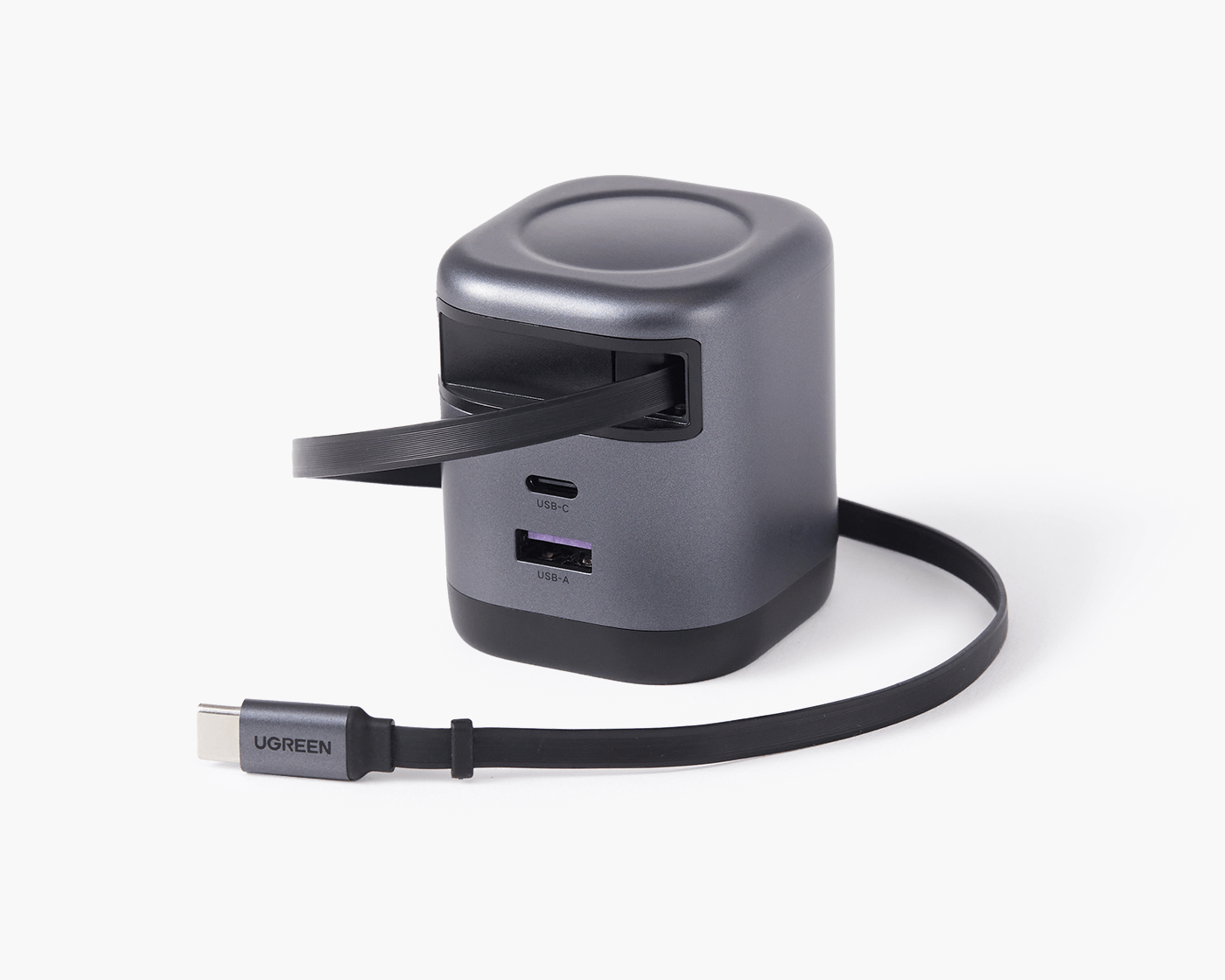 UGREEN Nexode 巻き取り式 USB-Cケーブル内蔵 充電器 65W