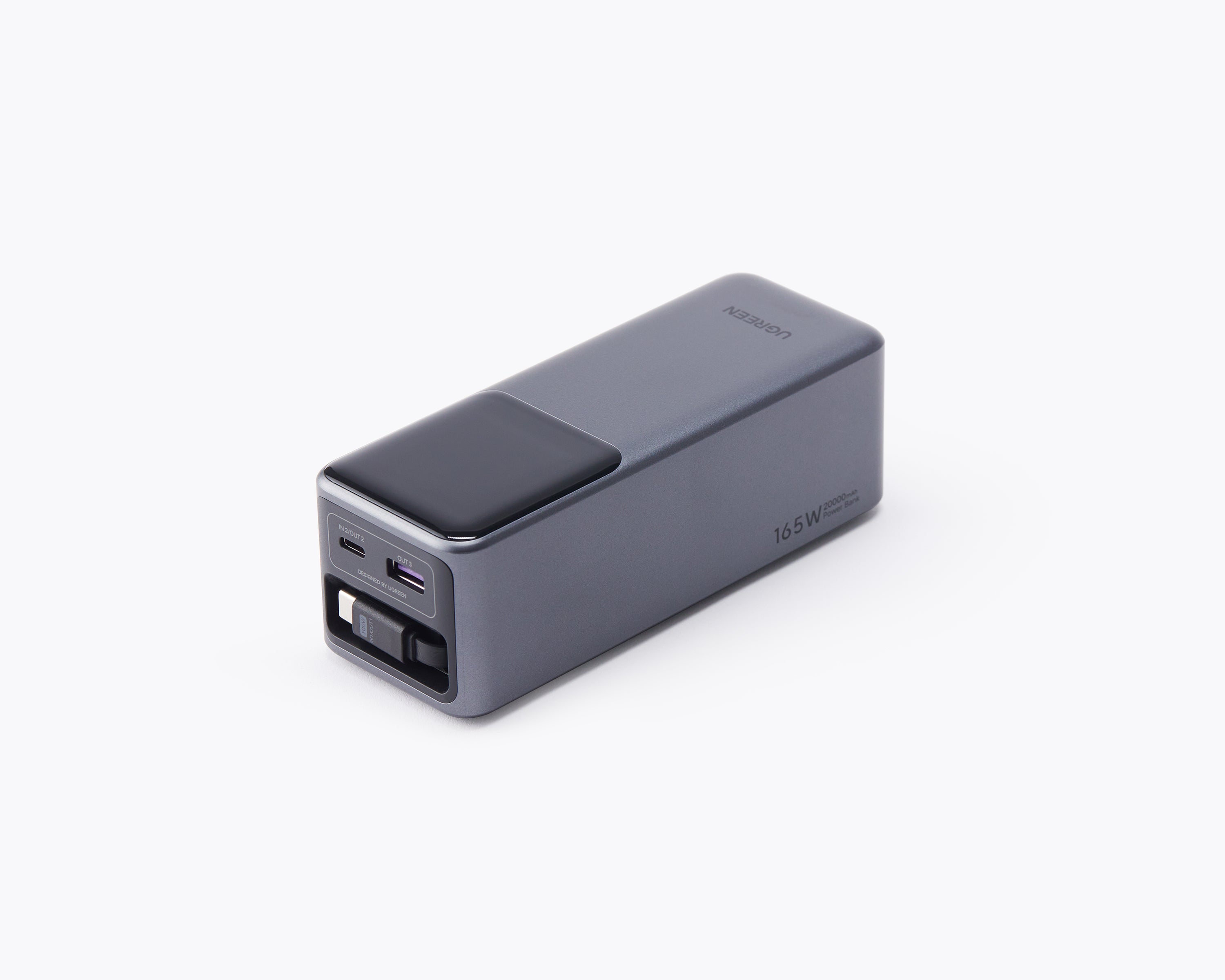 UGREEN Nexode 巻き取り式 USB-Cケーブル内蔵 モバイルバッテリー20000mAh 165W
