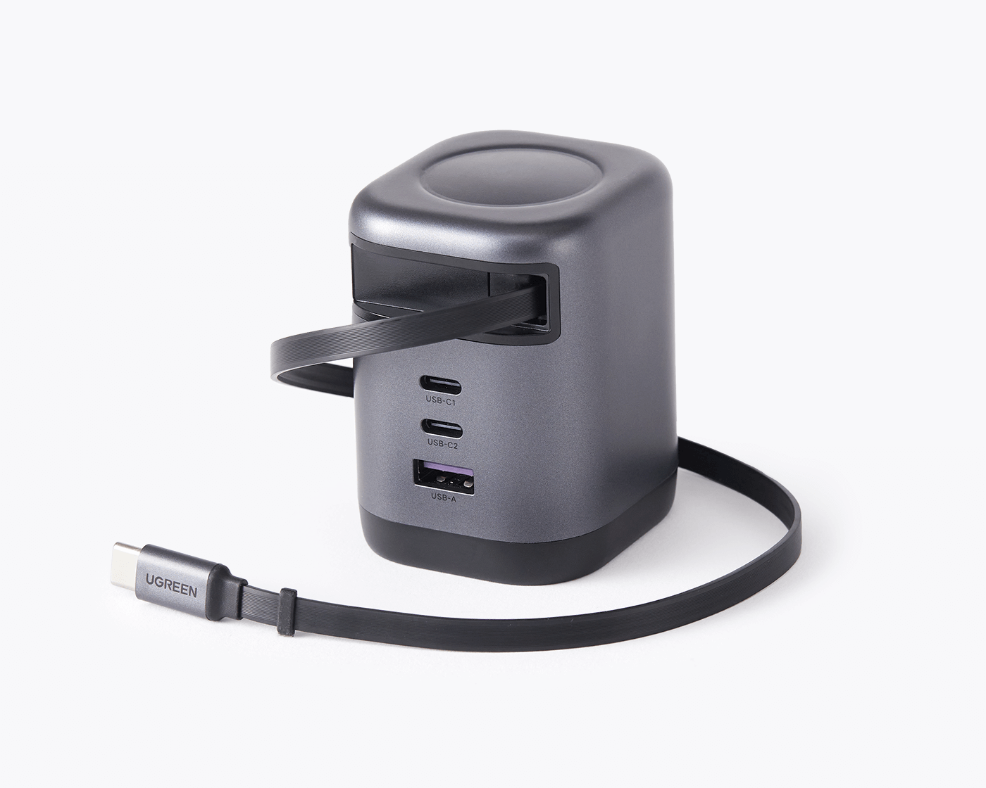 UGREEN Nexode 巻き取り式 USB-Cケーブル内蔵 充電器 100W