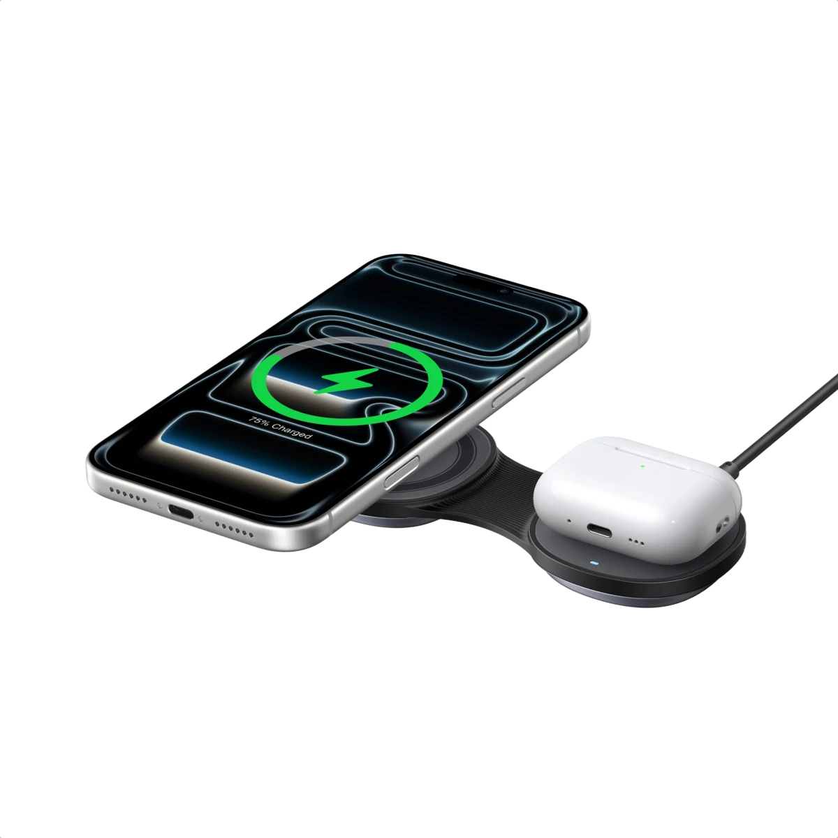 UGREEN MagFlow 2-in-1 マグネット式ワイヤレス充電器 25W（折りたたみ式）