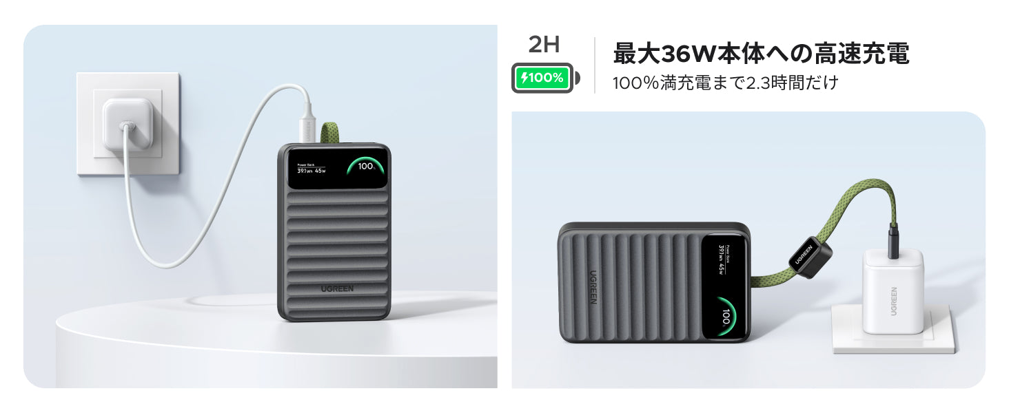 本体最大入力36W・自身も高速充電